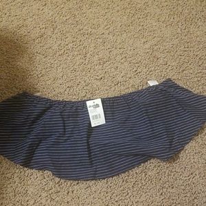 Navy striped crop top